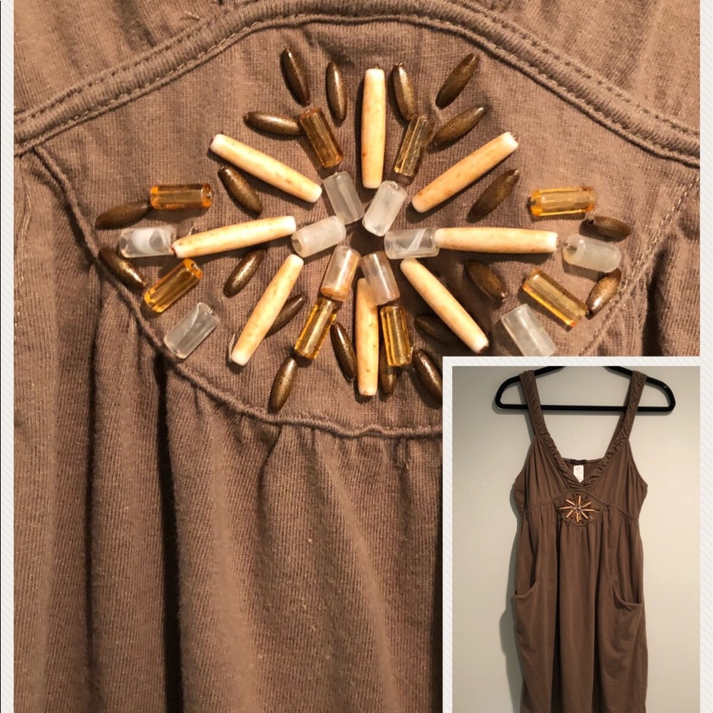 BOHO DRESS‼️Fun Sundress w Beading & Cute Pockets.